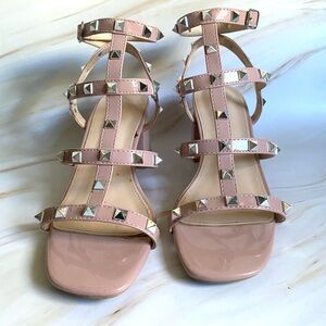 Public Desire Blush Studded Sandals